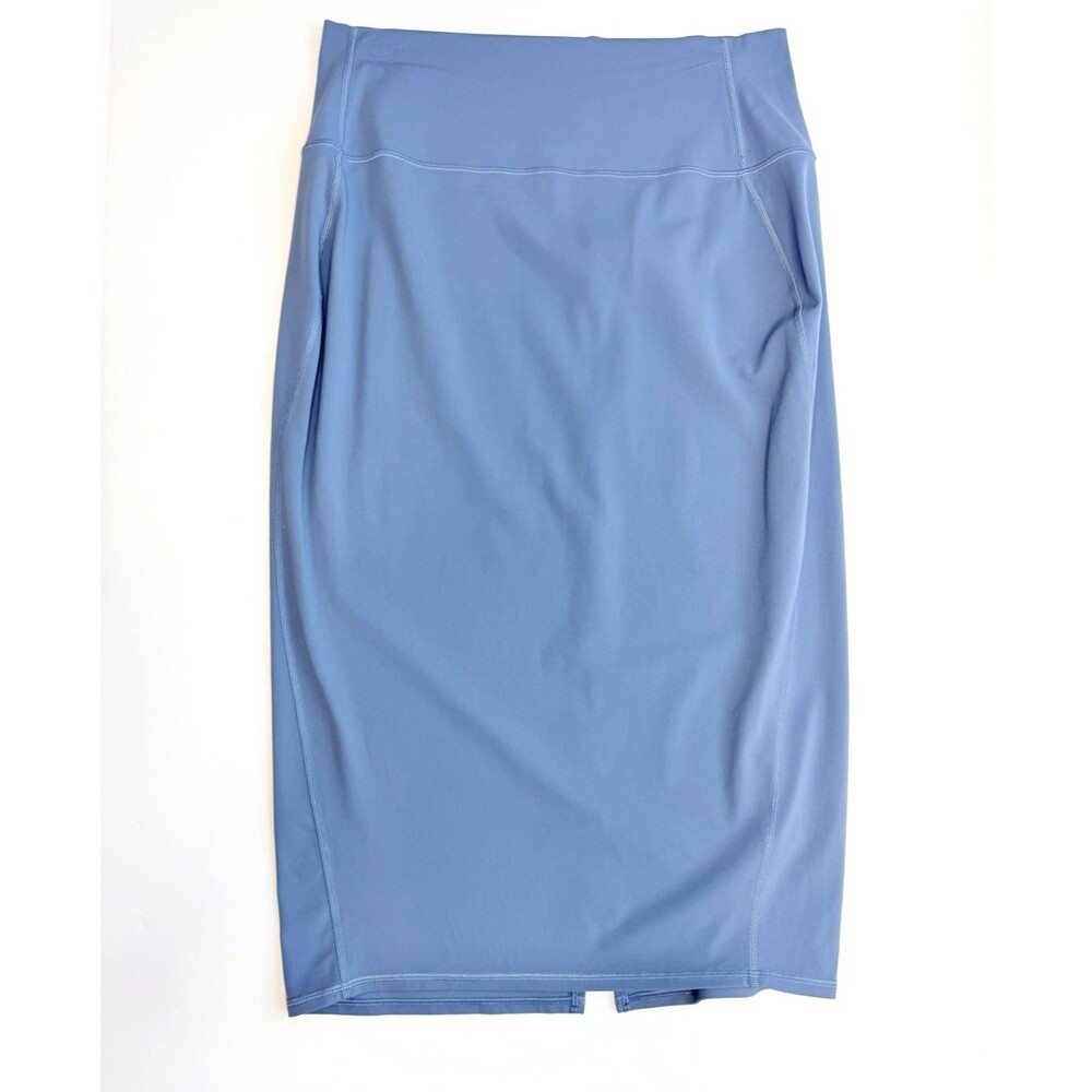 Lululemon Nulu Maxi Skirt Womens 12 Blue High Rise Stretch Athletic Midi Skirt